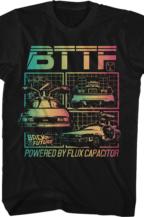 Distressed Powered By Flux Capacitor Back To The Future T-Shirtmain product image