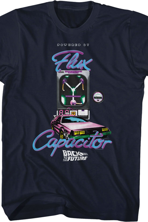 Retro Powered By Flux Capacitor Back To The Future T-Shirtmain product image