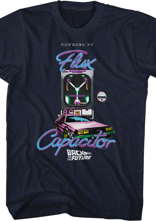 Retro Powered By Flux Capacitor Back To The Future T-Shirt - main product image