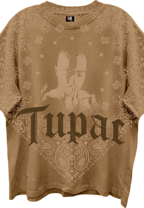 Front & Back Praying Hands Tupac Shakur Oversized T-Shirt
