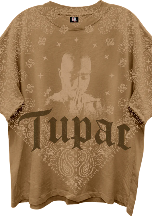 Front & Back Praying Hands Tupac Shakur Oversized T-Shirt - main product image