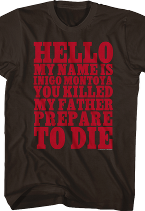 Princess Bride Inigo Montoya T-Shirt