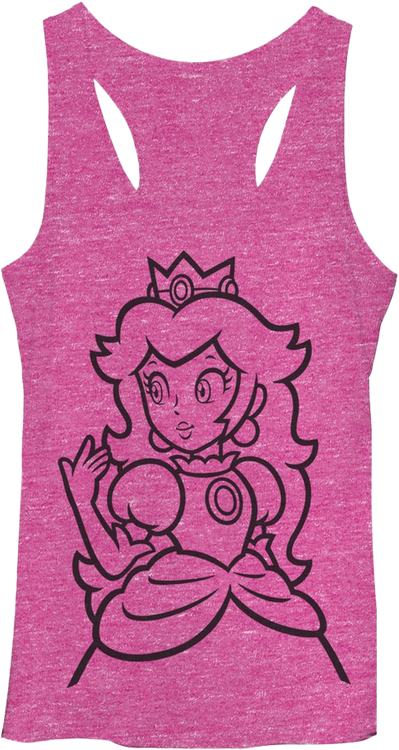 Ladies Princess Peach Super Mario Bros. Racerback Tank Top - main product image