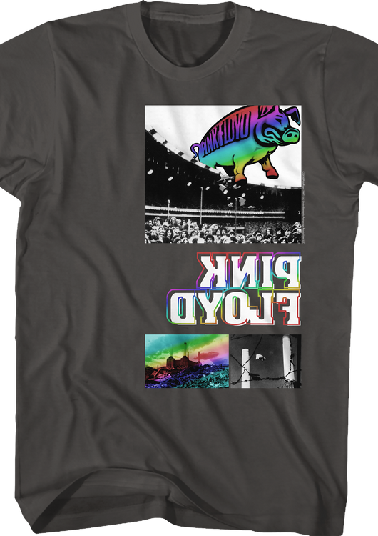 Rainbow Animals Pink Floyd T-Shirt - main product image