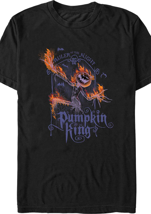 Pumpkin King Flames Nightmare Before Christmas T-Shirt - main product image
