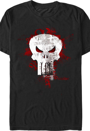 Punisher Blood-Splattered Skull Logo Marvel Comics T-Shirt
