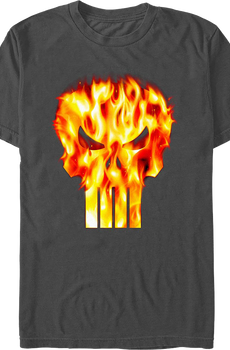 Punisher Flaming Skull Logo Marvel Comics T-Shirt
