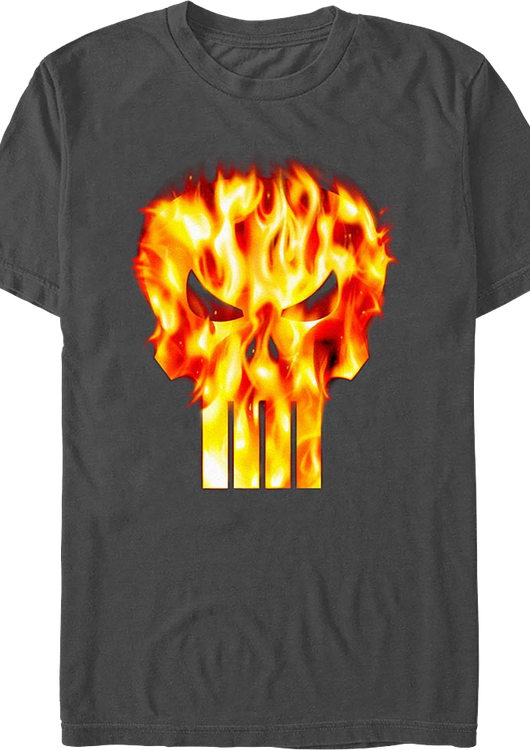 Punisher Flaming Skull Logo Marvel Comics T-Shirt - main product image