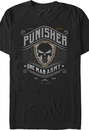 Punisher One Man Army Shield Marvel Comics T-Shirt