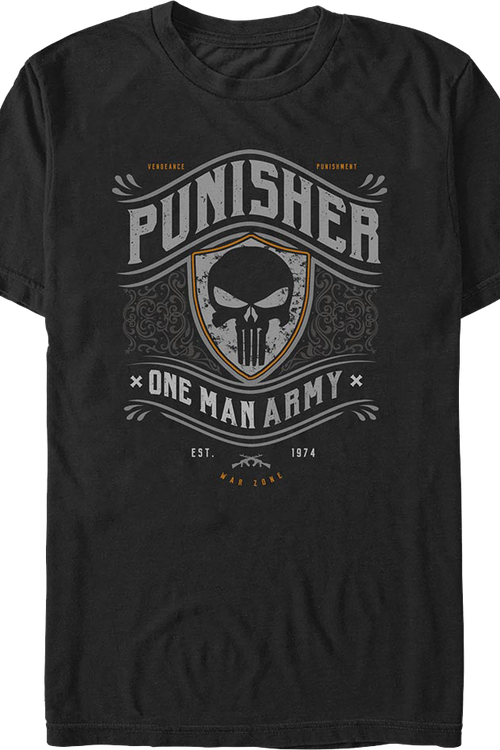 Punisher One Man Army Shield Marvel Comics T-Shirtmain product image