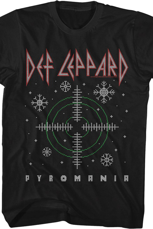 Pyromania Faux Ugly Christmas Sweater Def Leppard T-Shirtmain product image