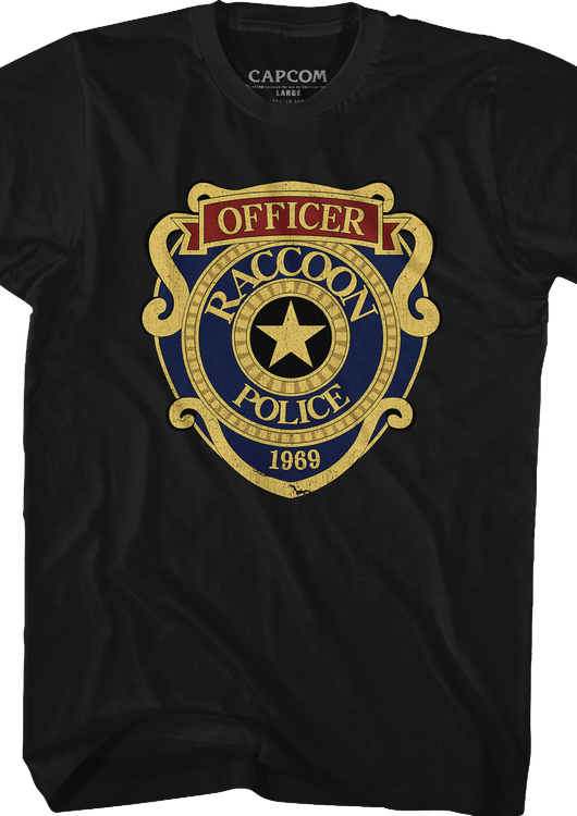 Raccoon City Police Badge Resident Evil T-Shirt - main product image