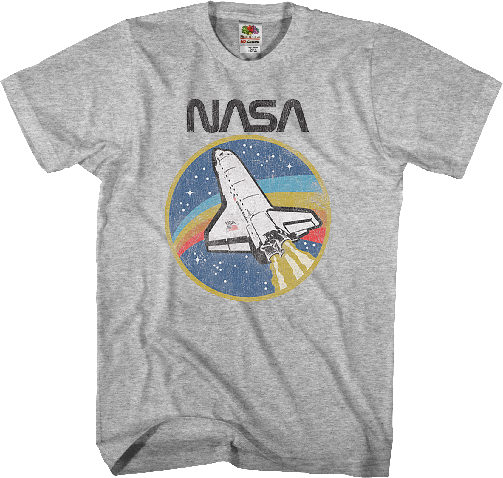 Reality Glitch NASA Logo Men's T-Shirt – Black, 100% Cotton, Space Graphic Tee