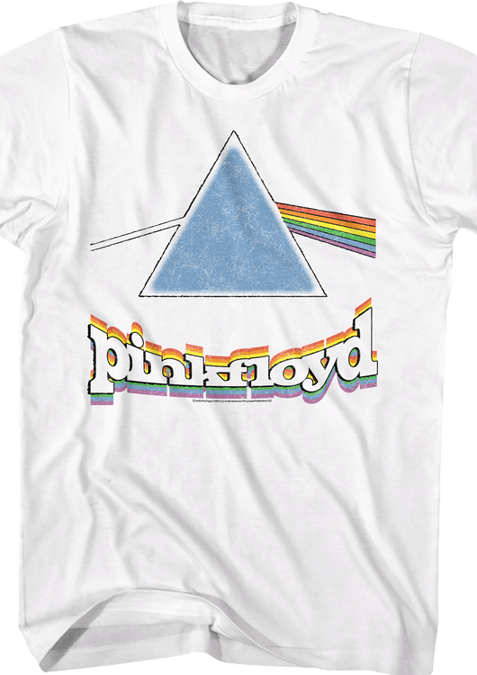 Rainbow Prism Dark Side of the Moon Pink Floyd T-Shirt - main product image