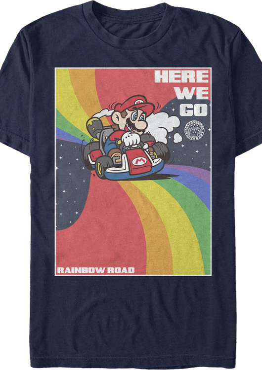 Rainbow Road Mario Kart T-Shirt - main product image