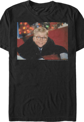 Ralphie Photo Christmas Story Black T-Shirt