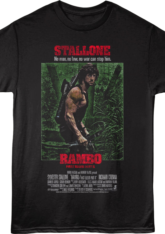 Rambo: First Blood Part II Tagline Poster Rambo T-Shirt - main product image