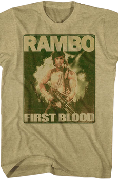 Khaki First Blood Poster Rambo T-Shirt