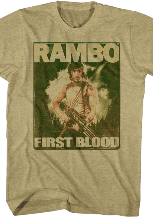 Khaki First Blood Poster Rambo T-Shirt - main product image