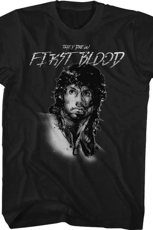 Rambo They Drew First Blood Black T-Shirtmain product image