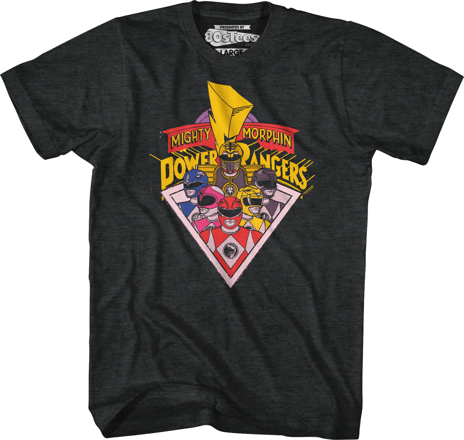 Rangers And Logo Mighty Morphin Power Rangers T-Shirt