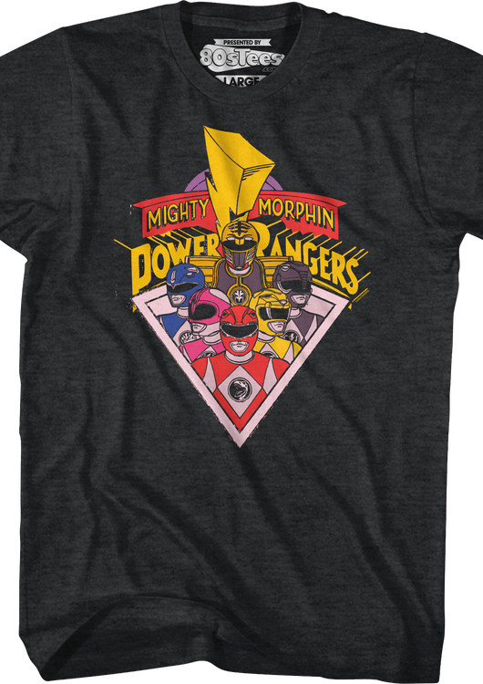 Rangers And Logo Mighty Morphin Power Rangers T-Shirt - main product image