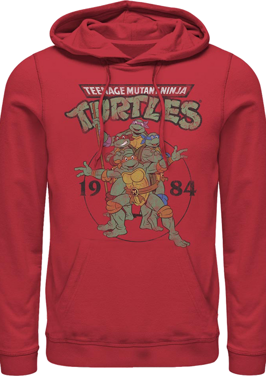 Red 1984 Teenage Mutant Ninja Turtles Hoodie - main product image