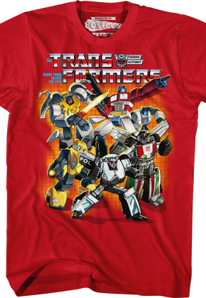 Red Autobots Collage Transformers T-Shirt