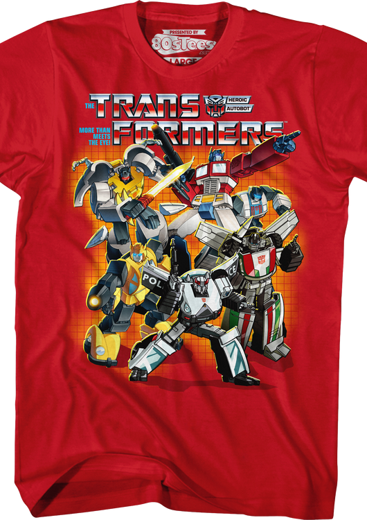 Red Autobots Collage Transformers T-Shirt - main product image