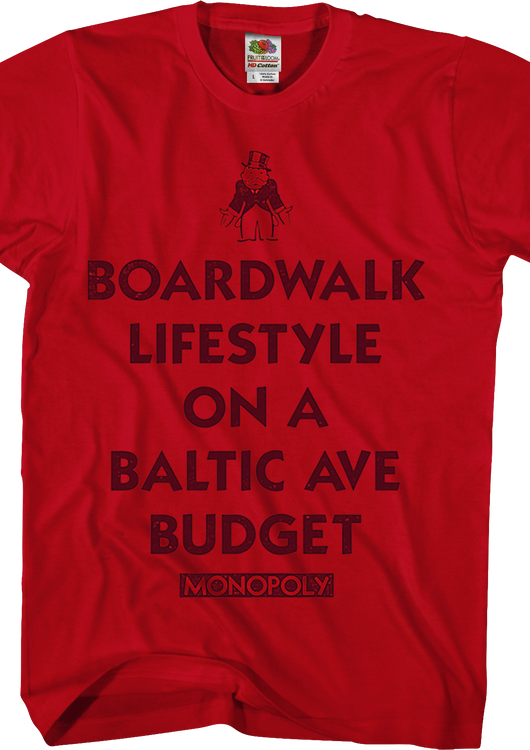 Red Boardwalk Lifestyle Monopoly T-Shirt - main product image