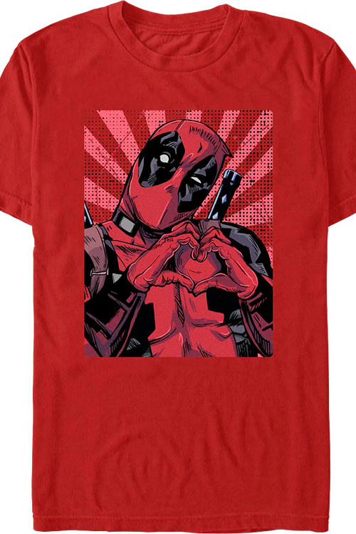 Red Deadpool Heart Hands Marvel Comics T-Shirtmain product image