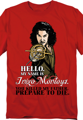 Red Inigo Montoya Illustration Princess Bride T-Shirt