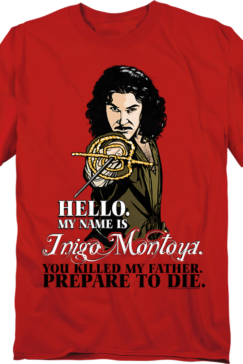 Red Inigo Montoya Illustration Princess Bride T-Shirt - main product image