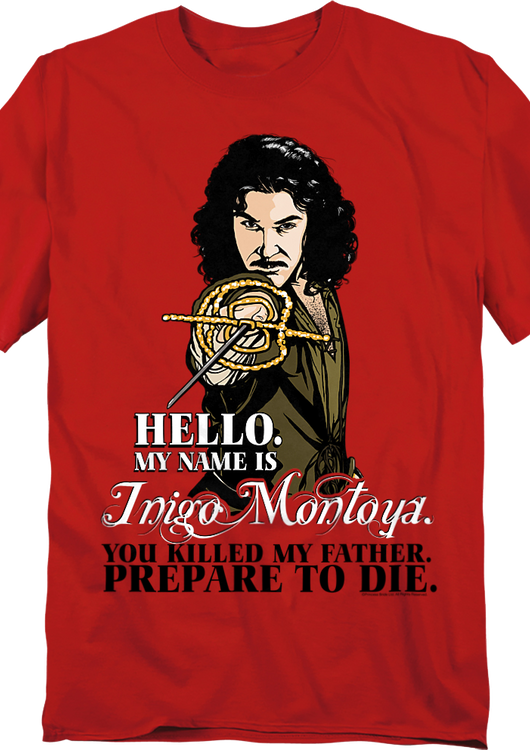 Red Inigo Montoya Illustration Princess Bride T-Shirt - main product image