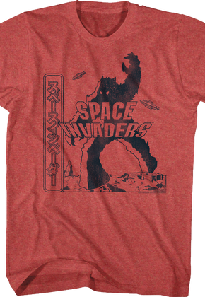 Red Japanese Space Invaders T-Shirt