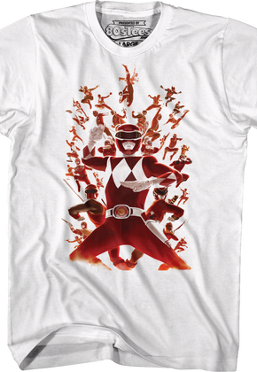 Red Ranger Collage Mighty Morphin Power Rangers T-Shirt