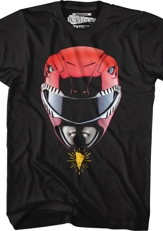 Red Ranger Helmet Mighty Morphin Power Rangers T-Shirt - main product image
