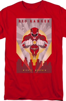 Red Ranger Poster Mighty Morphin Power Rangers T-Shirt