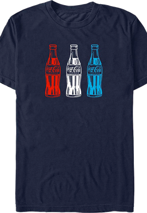 Red White and Blue Bottles Coca-Cola T-Shirt