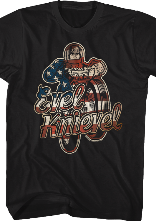 Red White and Blue Evel Knievel T-Shirt - main product image