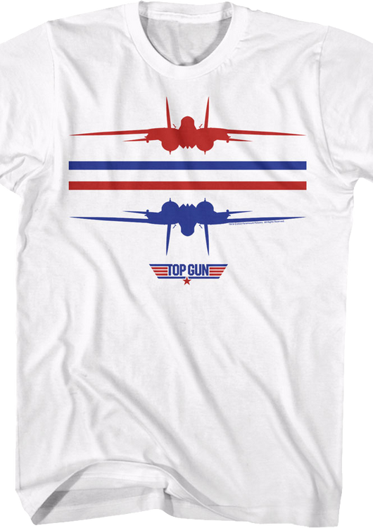 Red White Blue Inverted Top Gun T-Shirt - main product image