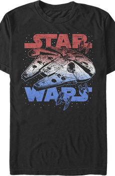 Red White Blue Millennium Falcon Star Wars T-Shirt