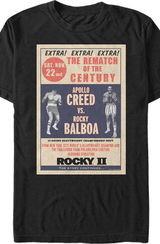 Rematch Of The Century Poster Rocky II T-Shirt