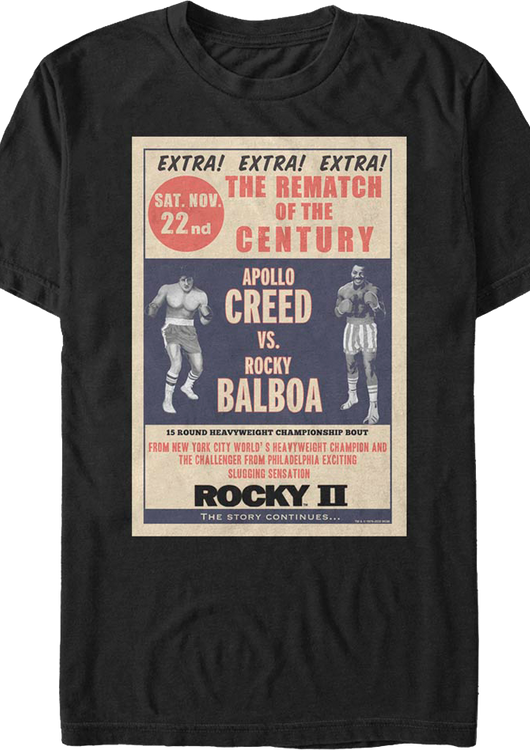 Rematch Of The Century Poster Rocky II T-Shirt - main product image
