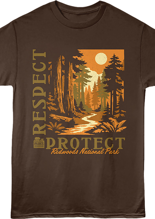 Chocolate Respect Protect Redwoods National Park T-Shirt - main product image