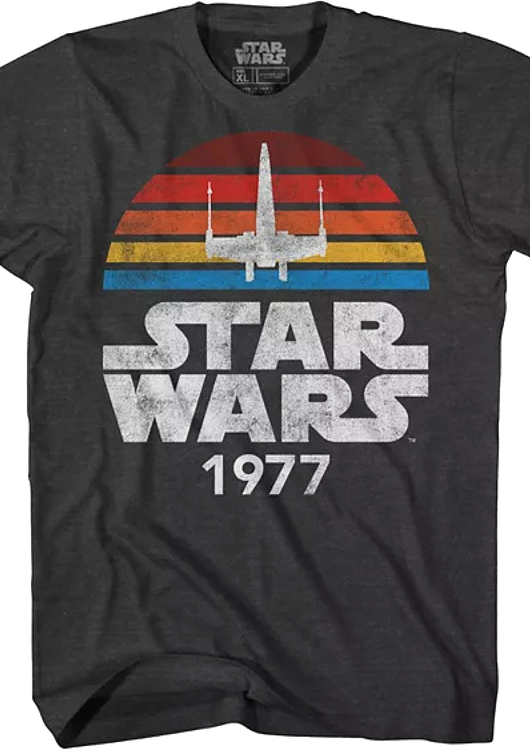 Charcoal 1977 X-Wing Star Wars T-Shirt - main product image
