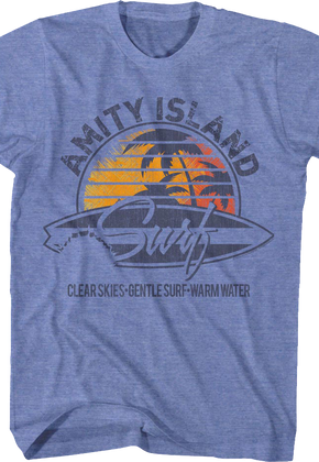 Retro Amity Island Surf Logo Jaws T-Shirt