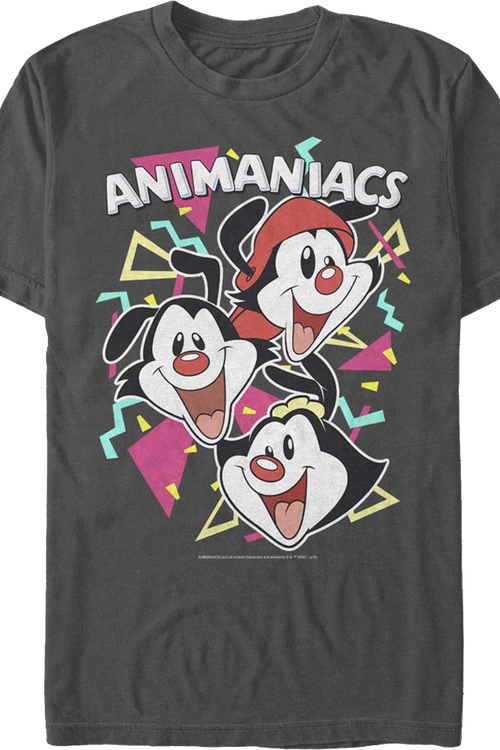 Animaniacs Mens T-Shirt - Jacko Wacko & Dot In Logo Image Animaniacs Mens T-Shirt - Jacko Wacko & Dot In Logo Image