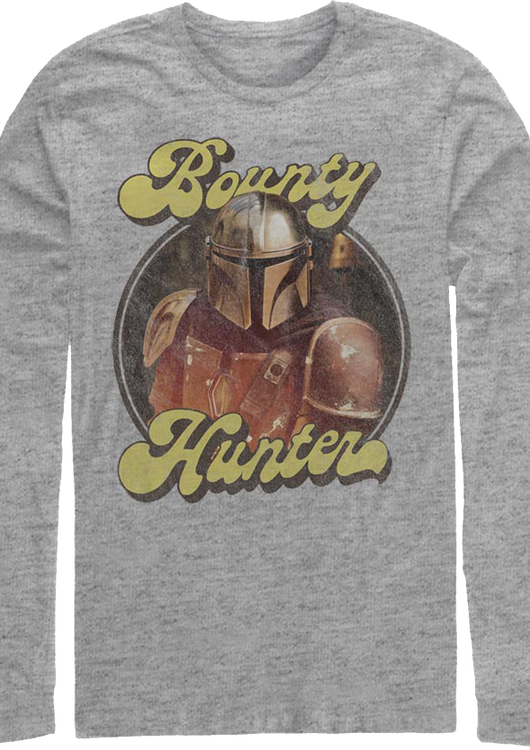 Retro Mandalorian Bounty Hunter Star Wars Long Sleeve Shirt - main product image