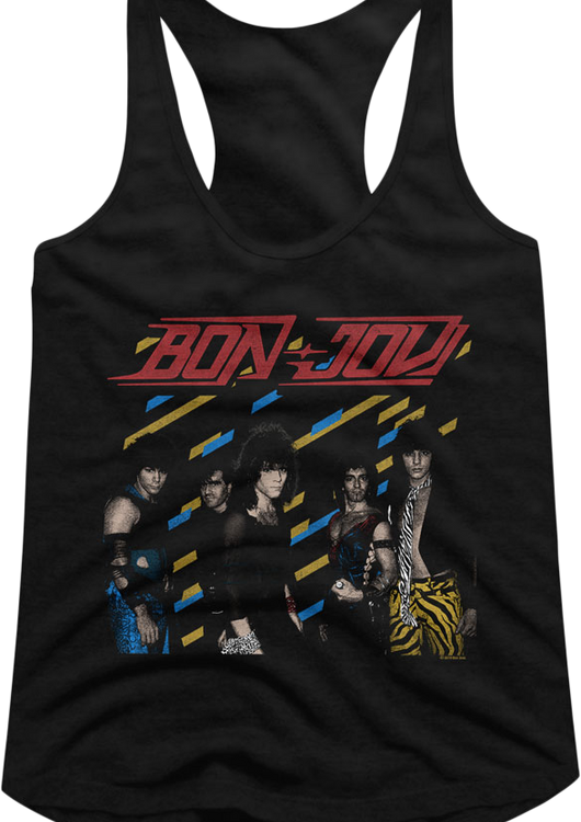 Ladies Retro Bon Jovi Racerback Tank Top - main product image